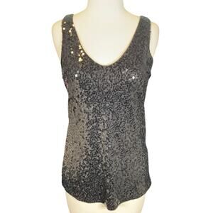J.Crew Black Sequin Tank Top Size S | Sparkly Party Holiday Top